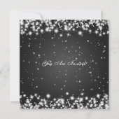 Weddenschap-repetitie in de winter Sparkle Black Kaart (Achterkant)