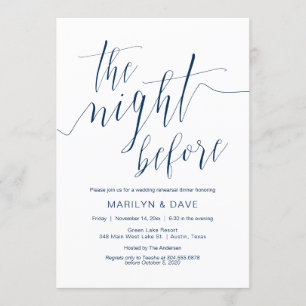 Weddenschap-repetitie, marineblauw-kalligrafie kaart