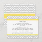 Weddenschap Richtkaart Geel Grijs Chevron Informatiekaartje (Voorkant / Achterkant)