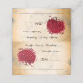 Weddenschap-rode hart-bladboom op goudRoos (Buitenkant ongevouwen)