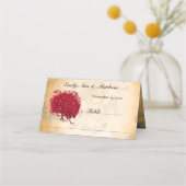 Weddenschap-rode hart-bladboom op goudRoos (Achterkant)