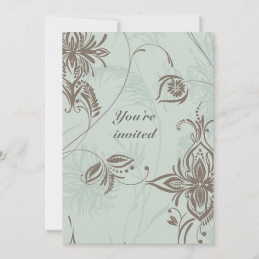 Weddenschap Romantic Vines Damask Kaart (Voorkant)