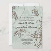 Weddenschap Romantic Vines Damask Kaart (Achterkant)