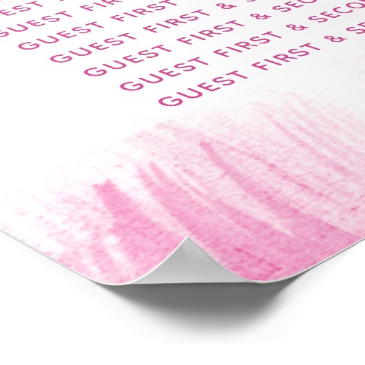 Weddenschap rood roze abstract tafelplan poster (Hoek)