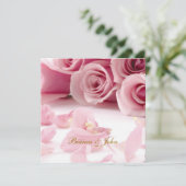 Weddenschap Roses Elegant Kaart (Staand voorkant)
