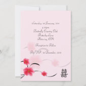 Weddenschap Roze Blossom Dubbelgeluk Kaart (Achterkant)