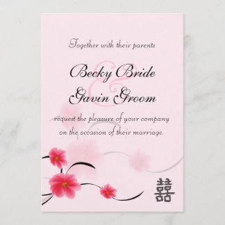 Weddenschap Roze Blossom Dubbelgeluk Kaart
