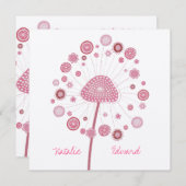 Weddenschap Roze Dandelion Aangepaste uitnodiging (Voorkant / Achterkant)