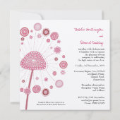 Weddenschap Roze Dandelion Aangepaste uitnodiging (Achterkant)