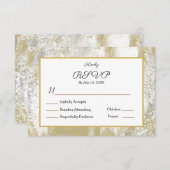 Weddenschap RSVP Meal Response Elegant Silver Gold (Voorkant / Achterkant)