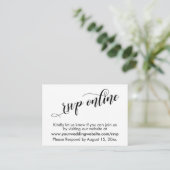 Weddenschap RSVP Online Elegant Typography Insert  Informatiekaartje (Staand voorkant)