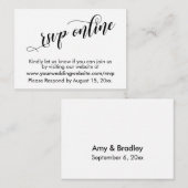 Weddenschap RSVP Online Elegant Typography Insert  Informatiekaartje (Voorkant / Achterkant)