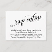 Weddenschap RSVP Online Elegant Typography Insert  Informatiekaartje (Voorkant)