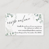 Weddenschap RSVP Online Greenery Elegant Contemmod Informatiekaartje (Voorkant)