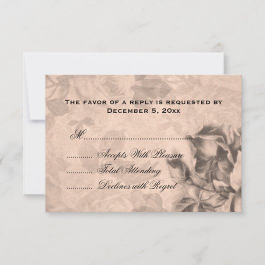 Weddenschap RSVP Rozen Sepia (Voorkant)