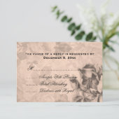 Weddenschap RSVP Rozen Sepia (Staand voorkant)