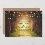 Weddenschap Rustic Forest Path String Lights Kraft Kaart (Voorkant / Achterkant)