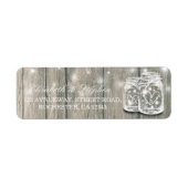 Weddenschap Rustic Wood Mason Jar String Light Etiket (Voorkant)