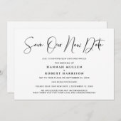 Weddenschap Save Our New Date Postponement Black W Aankondiging (Voorkant / Achterkant)