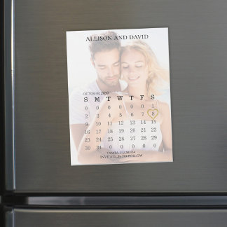 Weddenschap Save the Date Calendar Photo 6 Row Mag