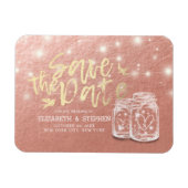 Weddenschap Save The Date Couple Mason Jars Roos G Magneet (Horizontaal)