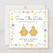 Weddenschap Save the Date Cute Cartoon Bride and G Magnetische Uitnodiging (Voorkant)
