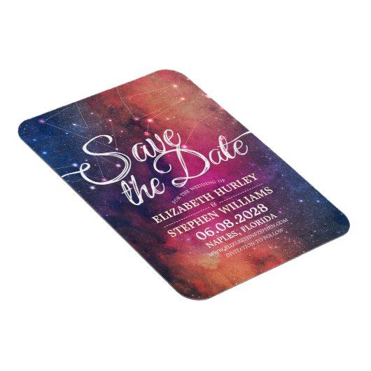 Weddenschap Save the Date Galaxy Nebula Constellat Magneet (Rechterzijde)