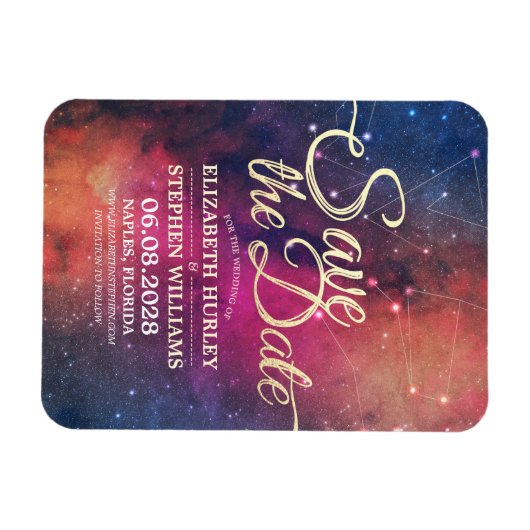 Weddenschap Save the Date Galaxy Nebula Constellat Magneet (Horizontaal)