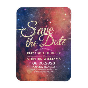 Weddenschap Save the Date Galaxy Nebula Constellat Magneet