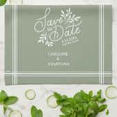Weddenschap Save the Date Hand Drawn Botanical Flo Theedoek (Gevouwen)