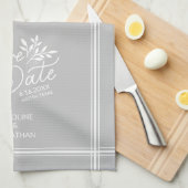 Weddenschap Save the Date Hand Drawn Botanical Flo Theedoek (Quarter Fold)