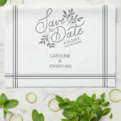Weddenschap Save the Date Hand Drawn Botanical Flo Theedoek (Gevouwen)