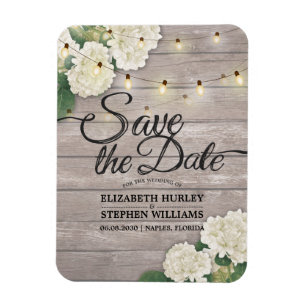 Weddenschap Save the Date Hydrangea String Lights Magneet