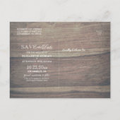 Weddenschap Save The Date Lace Sunflower Wood Lich Aankondigingskaart (Achterkant)