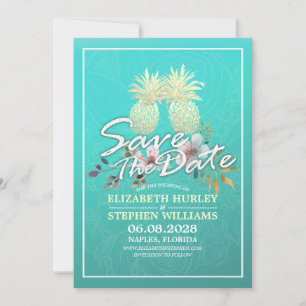 Weddenschap Save the Date Modern Gold Pineapple Co