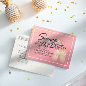 Weddenschap Save the Date Modern Gold Pineapple Co Aankondigingskaart