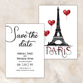 Weddenschap Save the Date Paris Eiffel Tower, ball Kaart