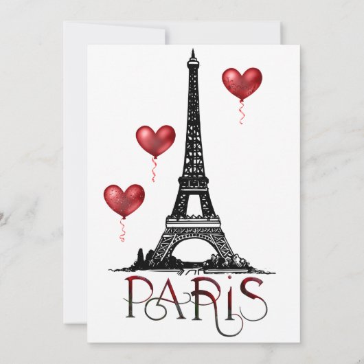 Weddenschap Save the Date Paris Eiffel Tower, ball Kaart (Achterkant)