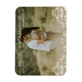 Weddenschap Save the Date Photo Elegant Calligraph Magneet (Verticaal)