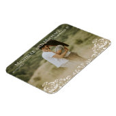 Weddenschap Save the Date Photo Elegant Calligraph Magneet (Linkerzijde)