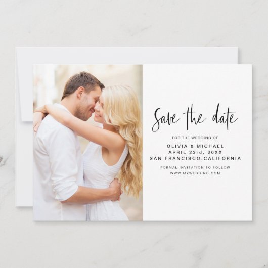 Weddenschap Save the Date Photo Elegant Simple (Voorkant)