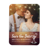 Weddenschap Save the Date Photo Magnet Champagne G Magneet (Verticaal)