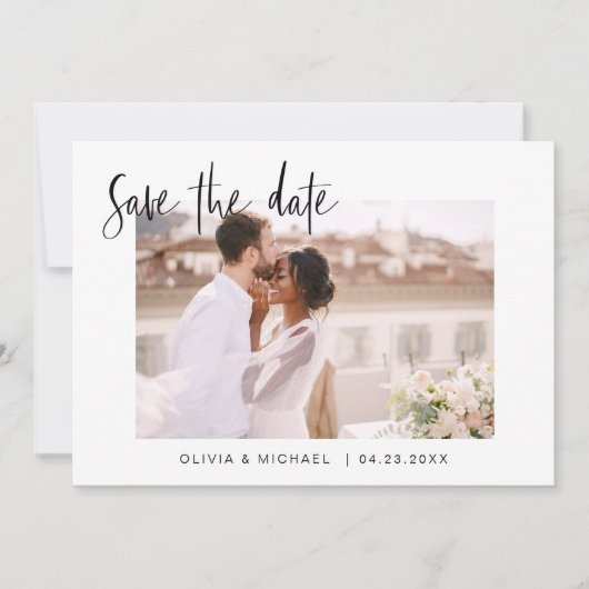 Weddenschap Save the Date Photo Minimalist Simple (Voorkant)
