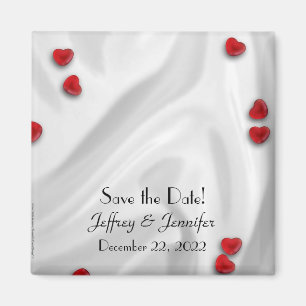 Weddenschap Save the Date Small Red Hearts Magnet Magneet