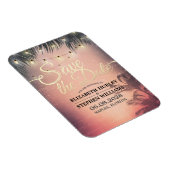 Weddenschap Save the Date Summer Beach Palm Light Magneet (Rechterzijde)