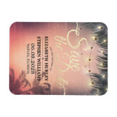 Weddenschap Save the Date Summer Beach Palm Light Magneet (Horizontaal)