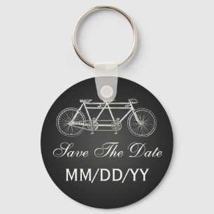 Weddenschap Save the Date Tandem Bike Black Sleutelhanger