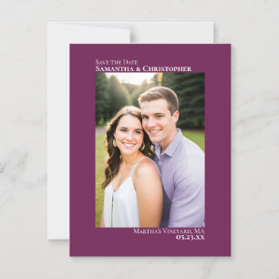 Weddenschap Save the Date Vertical Photo Cassis Pa Magnetische Uitnodiging