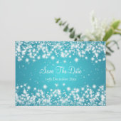 Weddenschap Save the Date Winter Sparkle Blue (Staand voorkant)