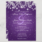 Weddenschap Save the Date Winter Sparkle Paars (Voorkant / Achterkant)